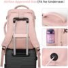 Travel Backpack, Peraonal Item Carry on Backpack Women Airline Approved Carry-ons, Waterproof College Backpack, Business Work Hiking Casual Bag, Fits 16" Laptop, Pink - Image 3
