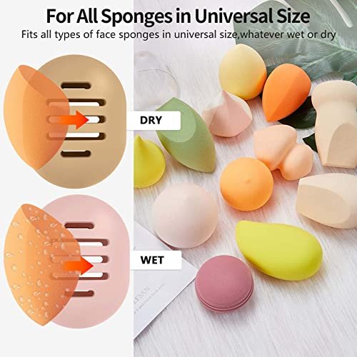 Fauxomor Makeup Sponge Holder,Double-sided 5-line Vented Silicone Beauty Blender Holder for Travel,Shatterproof Make Up Sponge Travel Case for All Sponges Sanitary Reuse Easy to Carry,Red - Image 5