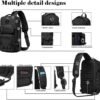 OZUKO Multipurpose Sling Bag for Men, Large Capacity Crossbody Shoulder Bag Waterproof Sling Chest Backpack with Tripod Holder Fit for Outdoor Travel Photography (Black) - Image 4