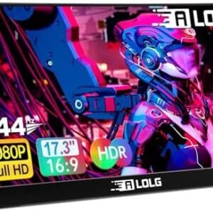 ALOLG Portable Monitor 17.3 Inch with 60HZ FHD 1080P Display,USB-C and HDMI Inputs, Ultra-Slim IPS Panel with HDR and Premium Smart Cover & Speakers-Compatible with Laptop,PC,Phone,PS5,Switch