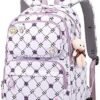Rolling Backpack for Girls Elementary School Students with Wheels Bookbags Kids trolley Tie Rod Schoolbag Teens Travel Bag