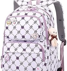 Rolling Backpack for Girls Elementary School Students with Wheels Bookbags Kids trolley Tie Rod Schoolbag Teens Travel Bag
