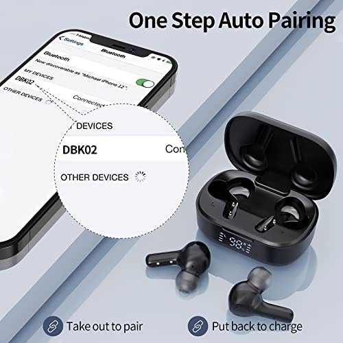 MOZOTER Bluetooth 5.3 Wireless Earbuds,Deep Bass Loud Sound Clear Call Noise Cancelling with 4 Microphones in-Ear Headphones with Wireless Charging Case Compatible for iPhone Android,Workout - Image 4