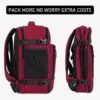 ECOHUB 16'' Travel Backpack Carry On Underseat Airline Approved Personal Item Travel Bag with Multi-Pockets Laptop Backpack Casual Daypack Small Backpack Lightweight for Women Men, Red - Image 8