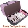 Weekender Bags for Women Overnight Bag Large Canvas Travel Duffel Bag with Shoe Compartment Carry On Tote Bag 3Pcs Set - Image 3