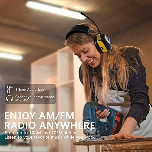 ZOHAN EM042 AM/FM Radio Headphone with Digital Display, Noise Reduction Safety Ear Muffs for Lawn Mowing and Landscaping - Image 7