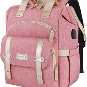 FALANKO Backpack for Women,Wide Open Work Large USB Charging Port Student Bookbag for 15.6 Inch Laptop,Doctor Teacher Nurse College School Travel Bag