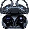 Wireless Earbuds Bluetooth Headphones 70hrs Playback Ear Buds IPX7 Waterproof Wireless Charging Case & Dual Power Display Over-Ear Stereo Bass Earphones with Earhooks for Sports/Workout/Running