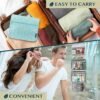 PAVILIA Hanging Toiletry Bag Women Men, Foldable Cosmetic Organizer Travel Bag, Water Resistant Makeup Bag Toiletries, Large Travel Essentials Kit (Teal Chevron) - Image 7