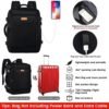 Carry on Backpack, Flight Approved Extra Large Travel Backpack with USB Charge Port, TSA 15.6 Inch Anti-Theft Laptop Backpack Lightweight Daypack Business College Weekender Overnight Bag, Black - Image 2