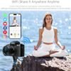 Saneen Digital Camera for Photography, 4K 64MP WiFi Touch Screen Vlogging Camera with Flash, 32GB SD Card, Lens Hood, 3000mAH Battery, Front and Rear Cameras, 4″Big Screen, Hot Shoe Interface - Black - Image 4