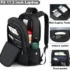 AMBOR Travel Laptop Backpack for men, 17.3 inch Anti Theft Business Laptop Backpack with USB Charging Port, Water Resistant Travel Backpack for Men & Women, Work College School Backpack Gift, Black - Image 4