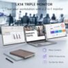 L LIMINK LK14 Portable Triple Monitor for 13-16" Laptop, 14" 1200P Al Alloy Tri Screen Monitor, Laptop Triple Monitor Extender, Portable Dual Monitor for Travel, Meeting, Classes, Game, USB-C & HDMI - Image 3