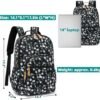 Leaper Water-resistant Floral Laptop Backpack Casual Travel Bag Satchel College Backpack Dark Blue - Image 3