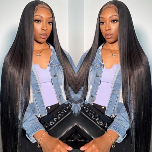 30 Inch 13x6 Lace Front Wigs Human Hair Straight HD Lace Frontal Wigs Human Hair Pre Plucked for Women 13x6 Glueless Wigs Human Hair 180% Density
