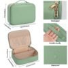 OCHEAL Makeup Bag, Cute Makeup Organizer Bag Potable Make up Bag for Toiletry Cosmetics Accessories with Divider and Brushes Compartments, Makeup Travel Cosmetic Bags Women Girls- Light Green - Image 3