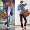 PU Leather Travel Duffel Bag with Shoe Pouch Large Carry on Bag Waterproof Weekender Overnight Bag for Men Women Brown - Image 7