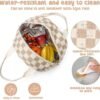 Bluboon Lunch Bag for Women Men Cute Corduroy Lunch Tote Bags Reusable Insulated Lunch Box Large Capacity Reusable Insulated Cooler for Work Picnic or Travel (Corduroy checkered brown) - Image 6