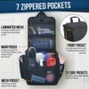 D&D Hanging Travel Toiletry Bag for Men and Women – Large Cosmetics, Makeup and Toiletries Organizer Kit with 10 Compartments, YKK Zippers, XXL Metal Swivel Hook, Water-Resistant Nylon - Image 3