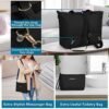 ETRONIK Expandable Travel Bag for Women, Weekender Bag with USB Charging Port, Duffel Bag with Shoe Compartment and Wet Pocket, Carry On Tote Bag for Women Travel Airplanes 3Pcs Set, Black - Image 5