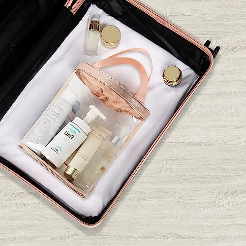 Clear Makeup Bag, Travel Toiletry Bag for Women, TSA Approved Toiletry Bag, Waterproof Clear bag Cosmetic Pouch,Transparent Makeup Organizer, Carry on Airport Airline Compliant - Image 7