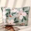 MHDGG Makeup Bag Cosmetic Bag for Women,Large Capacity Floral Cosmetic Bag Makeup Bags Women Travel Accessories Organizer Storage Makeup Bag,Big Green Flower - Image 8
