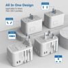 Universal Travel Adapter,Redagod International Plug Adapter with 3 USB A 2 USB C Ports Max 6A 30W, All-in-one Worldwide Wall Travel Charger for Europe UK AUS Asia Japan Covers 200+Countries - Image 4