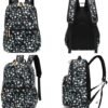 Leaper Water-resistant Floral Laptop Backpack Casual Travel Bag Satchel College Backpack Dark Blue - Image 8