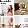 TUTUDECOR Large Capacity Travel Makeup Bag, Spacious Cosmetic Bags for Women, Portable Pouch Open Flat Make up Organizer, Waterproof Leather Toiletry Bag, Checkered-Brown - Image 7