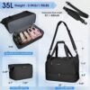 Travel Duffel Bags for Women Waterproof Weekender Overnight Bag Gym Tote Bag with Shoe Compartment and Wet Pocket Weekend Carry on Duffle Bag with USB Charging Port, Black - Image 2