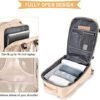 coowoz Large Casual Travel Backpack For Women Men,Carry On Rucksack Flight Approved,Hiking Waterproof Outdoor Sports Daypack Fit 15.6 Inch Laptop Shoes Compartment (Beige) - Image 5