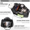 WOOMADA Women's Gym Duffel Bag, Travel Overnight Tote with Shoe Compartment, Large Wet Pocket & Trolley Sleeve, Ideal for Travel, Workout, Sport(Black) - Image 5