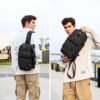 OZUKO Multipurpose Sling Bag for Men, Large Capacity Crossbody Shoulder Bag Waterproof Sling Chest Backpack with Tripod Holder Fit for Outdoor Travel Photography (Black) - Image 6