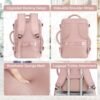 Rinlist Travel Backpack for Women Men, TSA Friendly Carry-on Backpack Airline Approved, Personal Item Bag on Airplanes, Travel Essentials Must Haves, Pink - Image 6