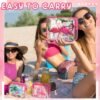 Cunno 6 Pcs Flamingo Clear Makeup Bags for Women, Preppy Cosmetic Bags with Zipper Pink Smile Lightning Summer Transparent PVC Waterproof Travel Toiletry Organizer for Girls(Flamingo Style) - Image 4