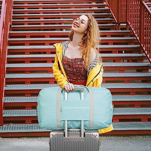 28 inch Extra Large Travel Duffel Bag Foldable Weekender Packable Lightweight Luggage Bag Overnight for Women and Men 85L (Mint Green) - Image 7