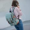 Mancio Vintage Laptop Backpack with USB Charging Port, Slim Tear Resistant Business Backpack for Travelling, College, Casual Daypacks for Men,Women, Fits up to 15.6Inch Notebook, Green - Image 6
