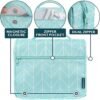 PAVILIA Hanging Toiletry Bag Women Men, Foldable Cosmetic Organizer Travel Bag, Water Resistant Makeup Bag Toiletries, Large Travel Essentials Kit (Teal Chevron) - Image 3