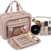 BAGSMART Toiletry Bag Hanging Travel Makeup Organizer with TSA Approved Transparent Cosmetic Bag Makeup Bag for Full Sized Toiletries, Medium-Pink - Image 2