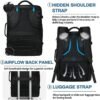NUBILY Travel Backpack for Men Women 40L Carry on Backpack Airline Approved 17 Inch Laptop Backpack Waterproof Large Backpack Luggage Daypack Business College Weekender Overnight Backpack, Black - Image 4