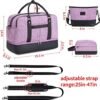 Weekender Bags for Women Overnight Bag Large Canvas Travel Duffel Bag with Shoe Compartment Carry On Tote Bag 3Pcs Set - Image 6