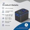 Ceptics Universal Travel Plug Adapter - Powerful 33W with PD & QC 3.0 USB-C Fast Charging - 2 USB Ports Wall Charger Type I C G A Outlets 110V 220V A/C - EU Euro US UK, Model: UP-10KU-W - Image 7