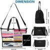 ETRONIK Expandable Travel Bag for Women, Weekender Bag with USB Charging Port, Duffel Bag with Shoe Compartment and Wet Pocket, Carry On Tote Bag for Women Travel Airplanes 3Pcs Set, Black - Image 6