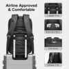 Laptop Backpack For Men,15.6Inch Computer Bag Waterproof Travel Backpack 20L Airline Approved Mens Work Backpack With USB Charging Port, Smart Weekender Carry On Backpack for Office,Business-Black - Image 5