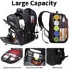 SHRRADOO Extra Large 52L Travel Laptop Backpack with USB Charging Port, College Backpack Airline Approved Business Work Bag Fit 17 Inch Laptops for Men Women,Black - Image 5