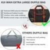 24.8 ” Travel Bag, Gym Bag for Men Women, Weekender Overnight Bag 60L Duffle Bag for Traveling with Trolley Sleeve Wet Pocket - Image 5
