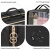 OCHEAL Makeup Bag, Double Layer Clear Make up Bag Organizer, Large Capacity Cosmetic Bag for Women Travel Beauty Essentials,Multiple Compartments Makeup Case Zipper Pouch -Clear - Image 8