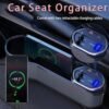 Universal Car Seat Gap Filler Organizer,Storage Box with Cup Holder Dual USB Ports,2 Charging Cables and Wireless Charger,Cigarette Lighter,Car Front Seat Box for Multifunctional Car Interior Access - Image 4