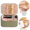OCHEAL Makeup Bag, Portable Cosmetic Bag, Large Capacity Travel Makeup Case Organizer, Makeup Bags For Women Toiletry Bag for Girls Traveling With Handle and Divider-Green Braided - Image 4