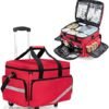 Trunab Rolling Medical Bag with Detachable Trolley, Nurse Rolling Bag with Removable Dividers 15.6” Laptop Sleeve, First Aid Responder Bag Empty for Home Health Nurses, Doctors, EMT, EMS